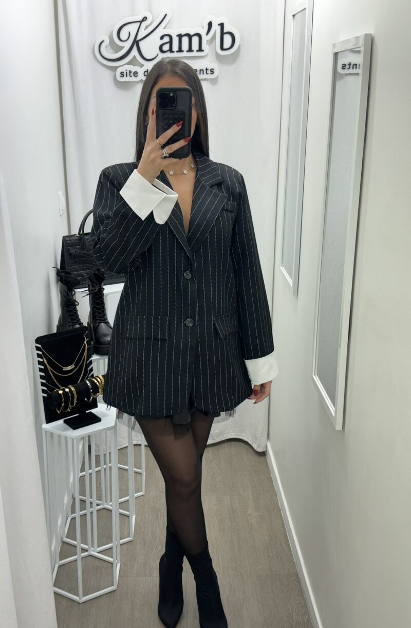 Blazer A Rayure Noir